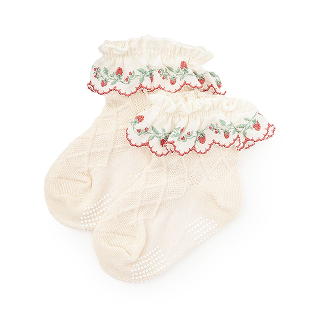 ☆BASIC Wild Strawberry Socks,Pearl white, large image number 0