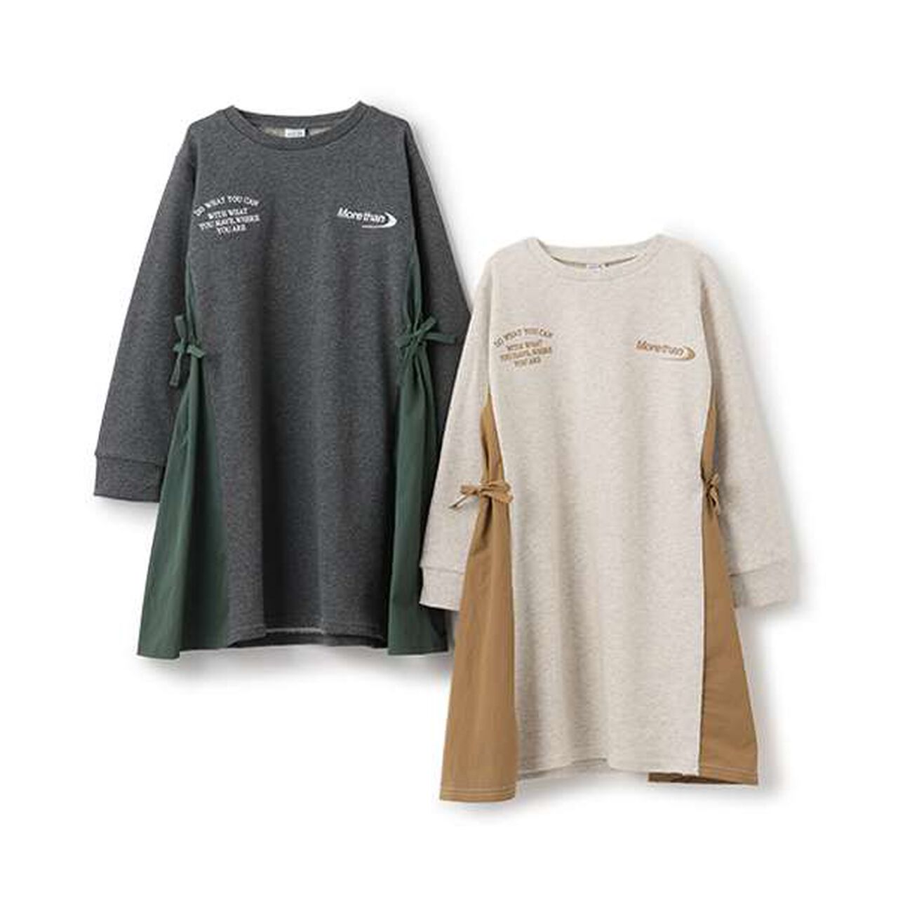 [Link] Side Fabric Panel Dress,Deep gray, large image number 3