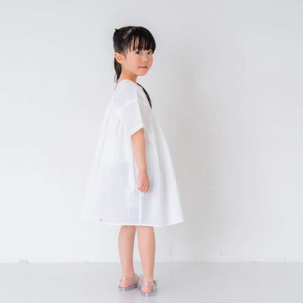 Boiled Gathered One-Piece Dress,Off white, large image number 13