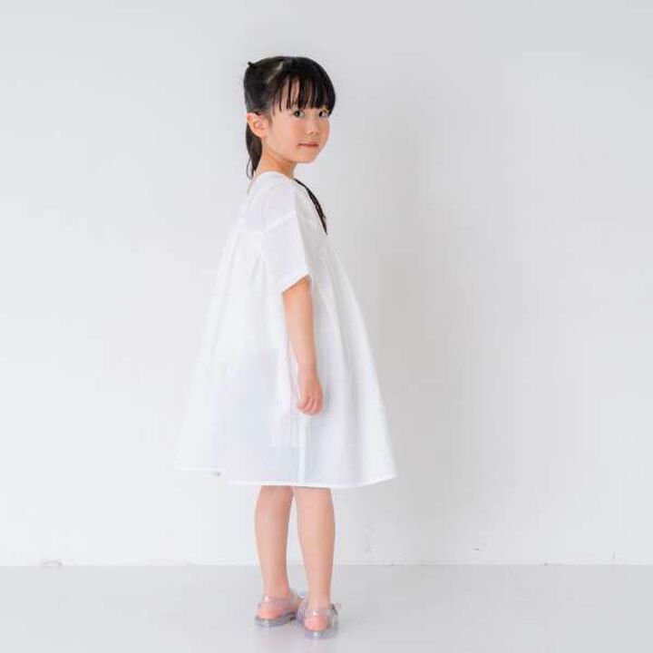 Boiled Gathered One-Piece Dress,Off white, medium image number 13