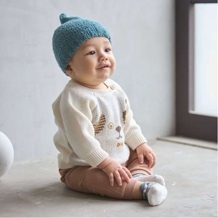 Dog Print Knit + Pants Set,Ivory, medium image number 1