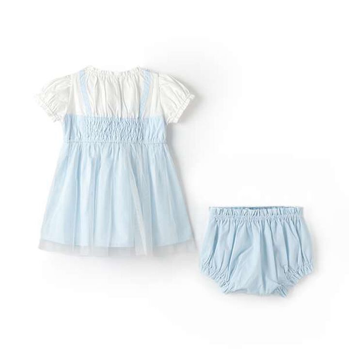 Rabbit Embroidery Docking Dress & Bloomers Set,Light blue, medium image number 1