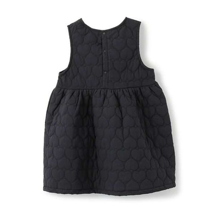 Heart Quilted Jumper Skirt,Charcoal gray, medium image number 3