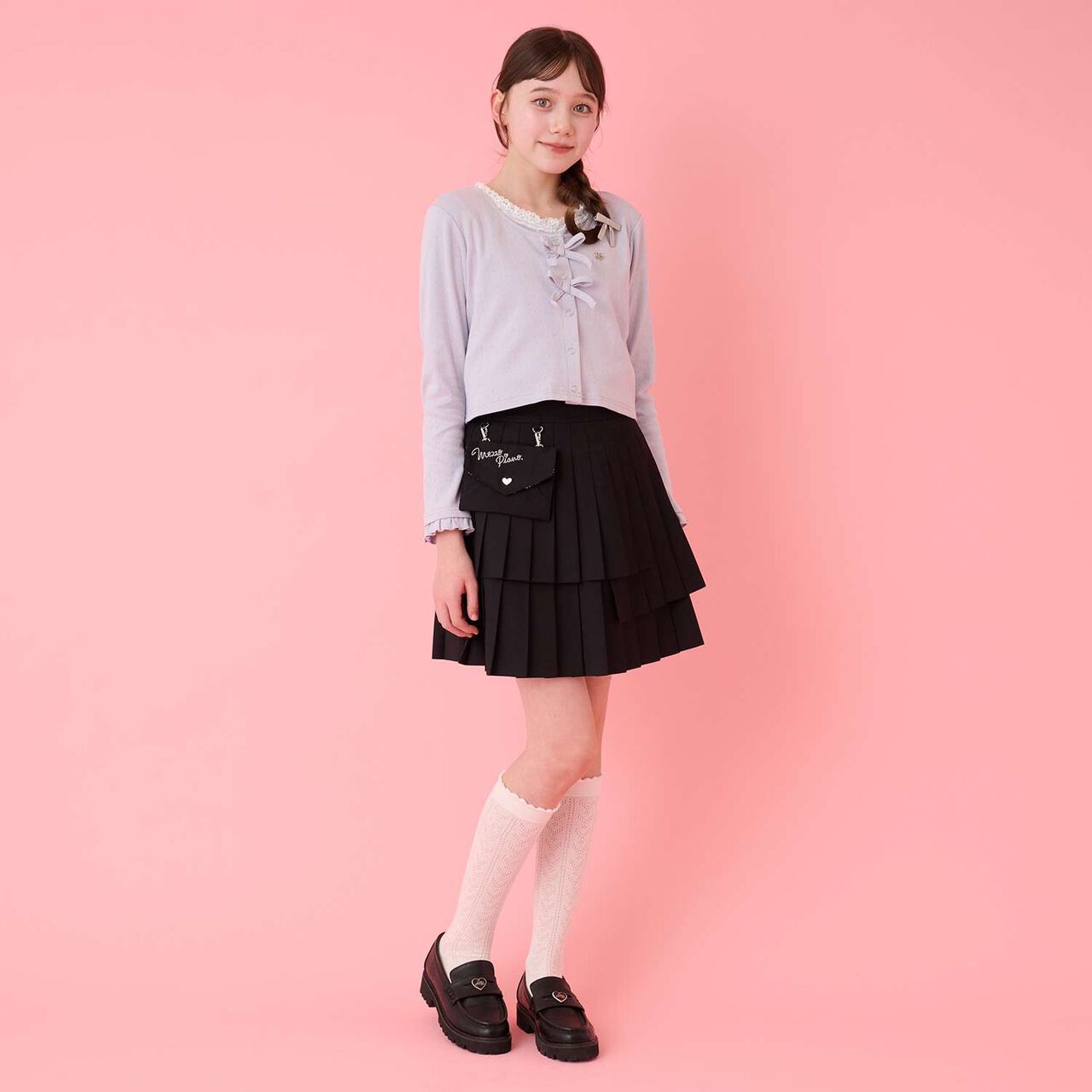 Lace Knit Knee-High Socks,Off white, large image number 11