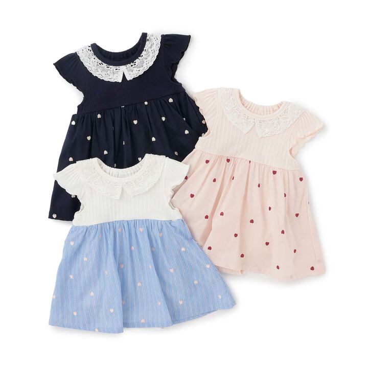 Link Heart Embroidery OP Romper,Light pink, medium image number 8