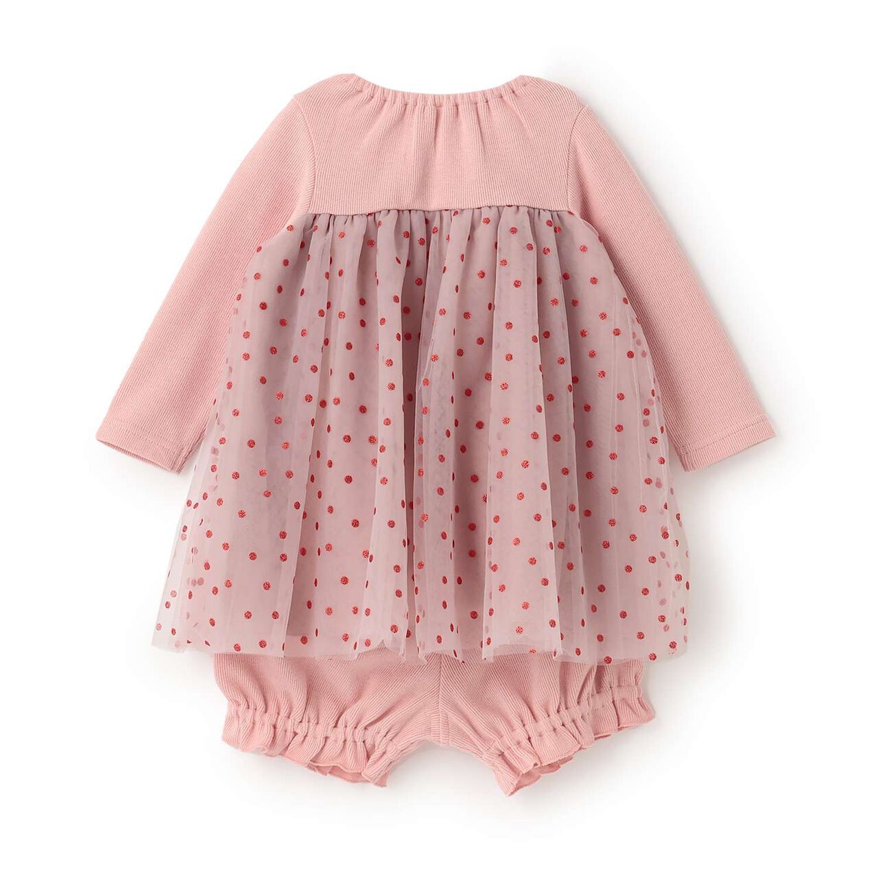 Sparkling Dot Baby Suit,Pearl white, large image number 1