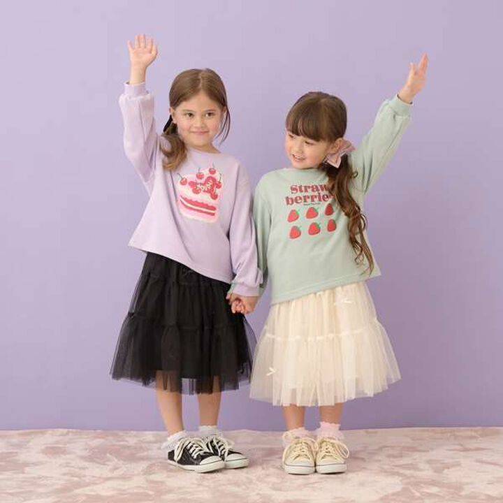 Tiered Tulle Skirt with Ribbon,Black, medium image number 11