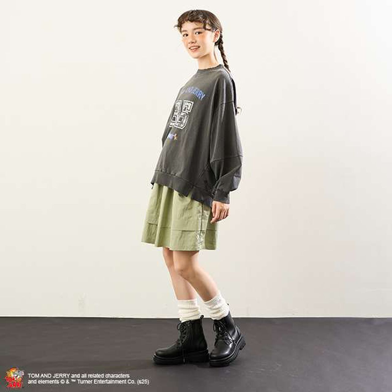 [AMI] Water-Repellent Waist Rib Hem Tuck Skirt,Olive, large image number 8