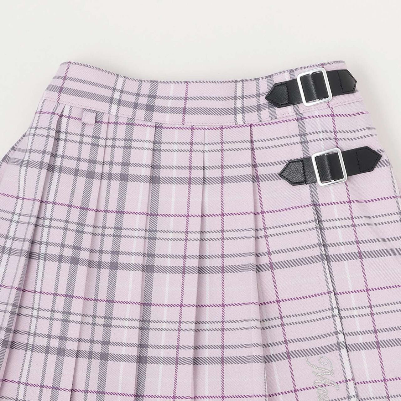 Checkered Pleated Skirt-Pants,Blue, large image number 10