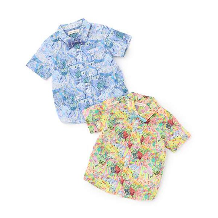 Royal Oak House Short-Sleeve Shirt with Bow Tie,Blue, medium image number 15