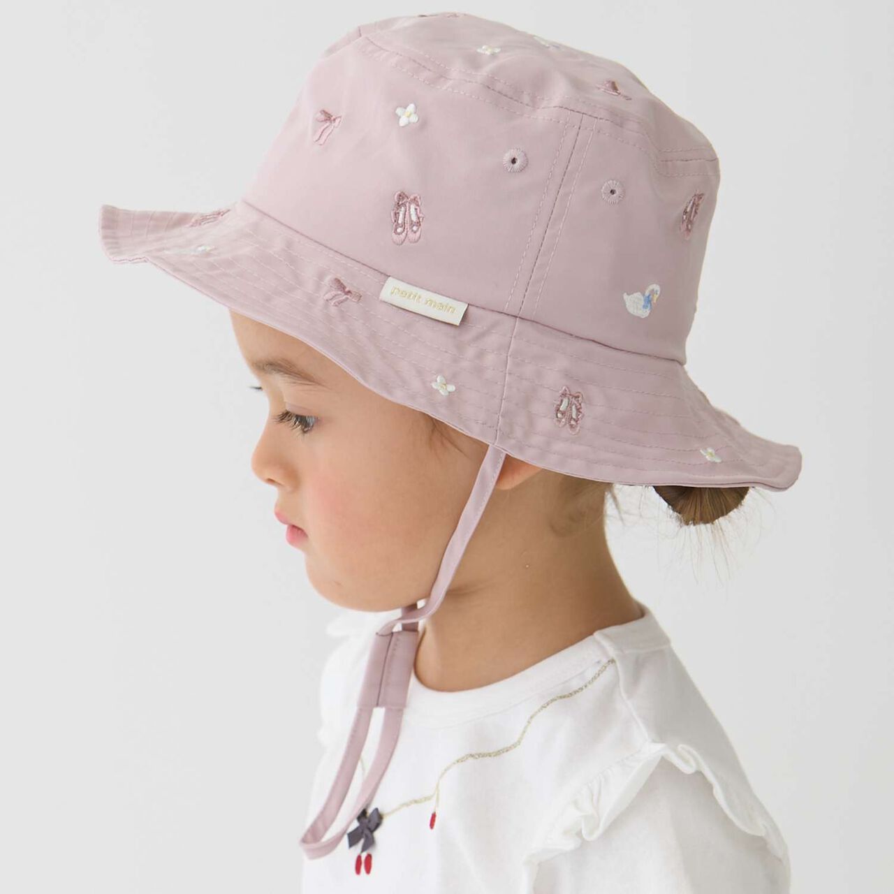 [Heat-Resistant] Embroidered Bucket Hat,Light pink, large image number 0