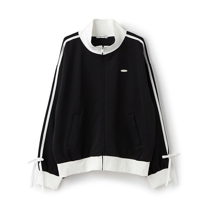 [Lovetoxic &times; PINK-latte Collaboration] Line Ribbon Track Jacket,Off white, medium image number 2