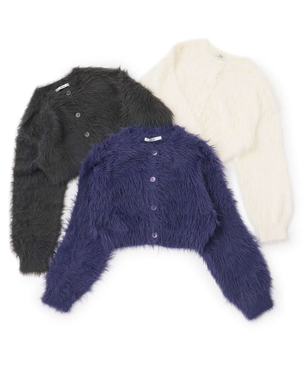 Shaggy Short Cardigan,Purple, large image number 11