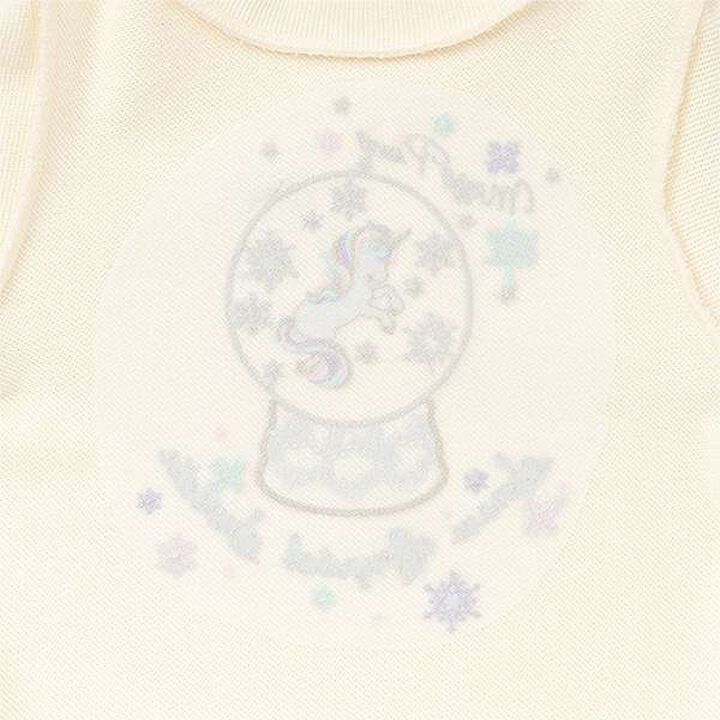 Tulle Sleeve Unicorn Sweater,Ivory, medium image number 4