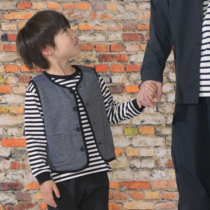 KPBOY Jacquard Herringbone Pattern Vest (90-130),Black, medium image number 8