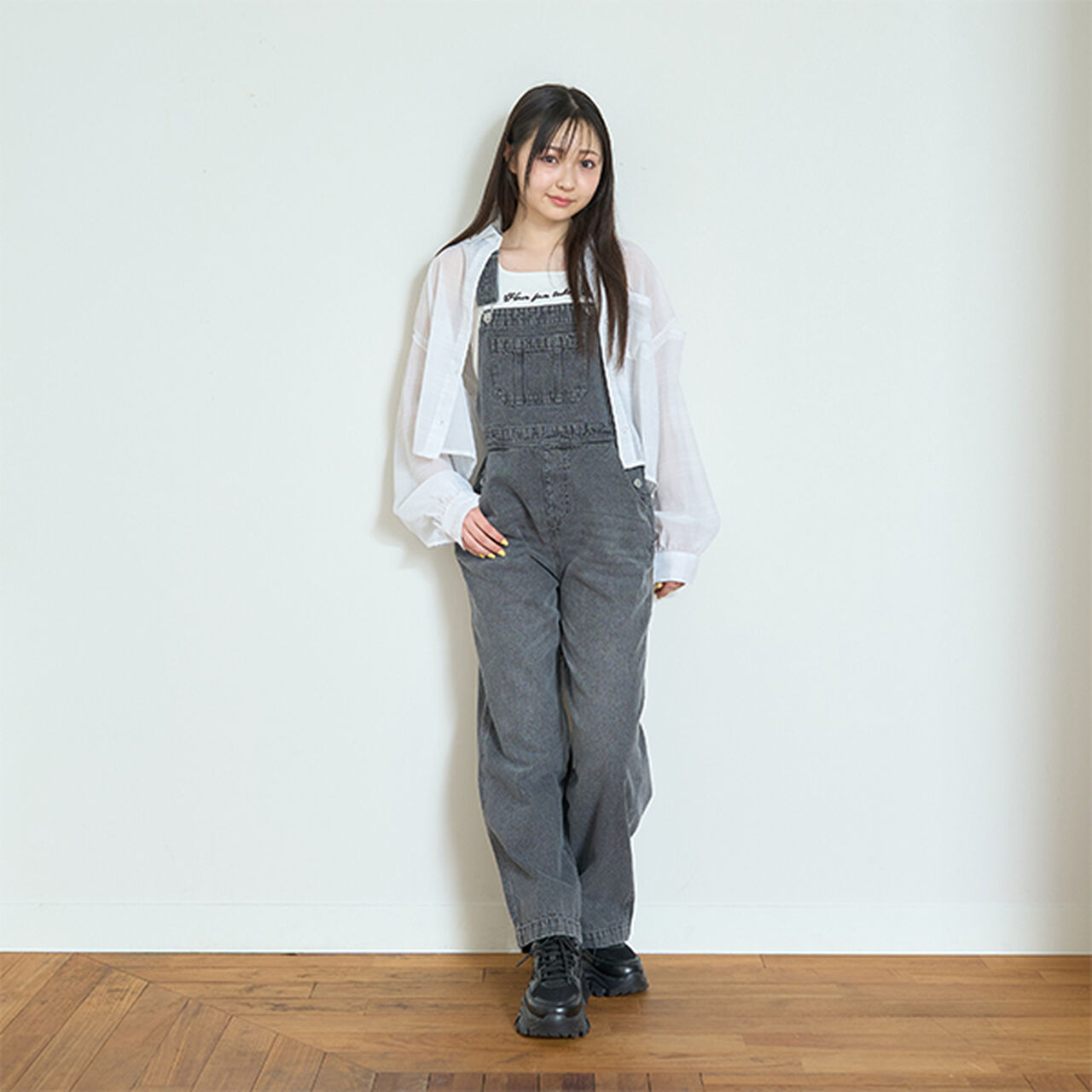 [Basic] [Good Price] Denim Overalls,Gray, large image number 0