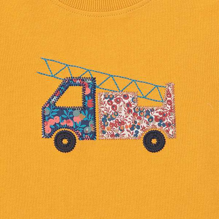 Liberty Fabric Working Cars Sweatshirt,Mustard, medium image number 5