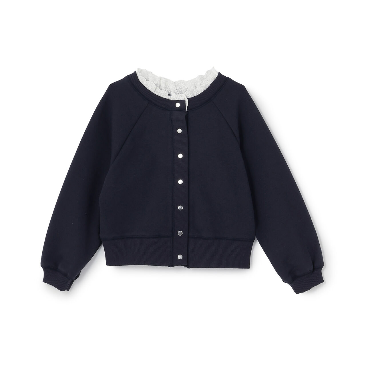 Link Lace Collar 2WAY Cut Cardigan,Top gray, large image number 10