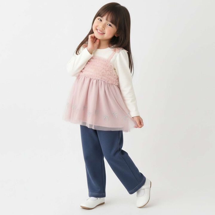 Ribbon Embroidery Tulle Docking Tunic,Charcoal gray, medium image number 12