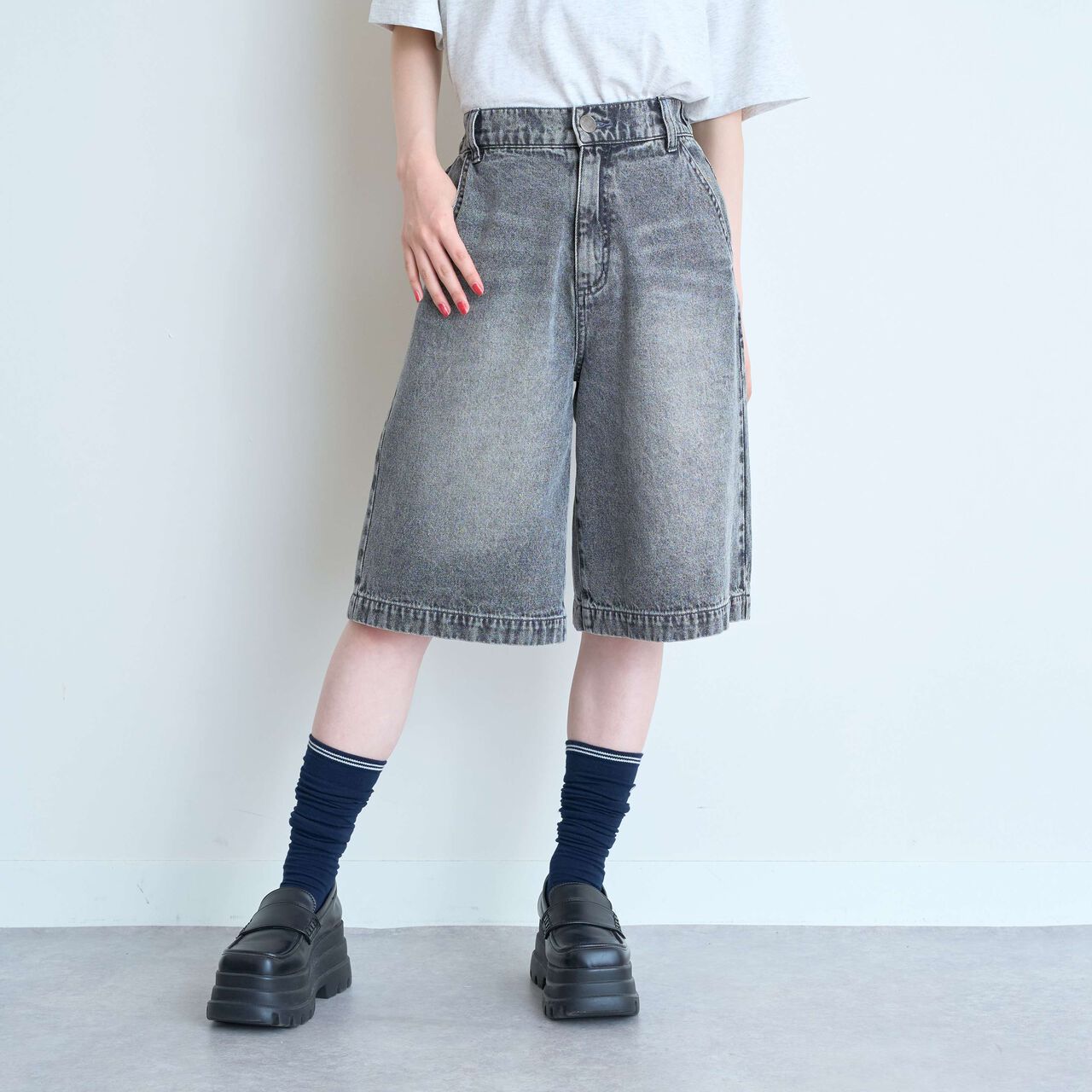 [LTXC] Half-Length Denim Pants,Gray, large image number 11