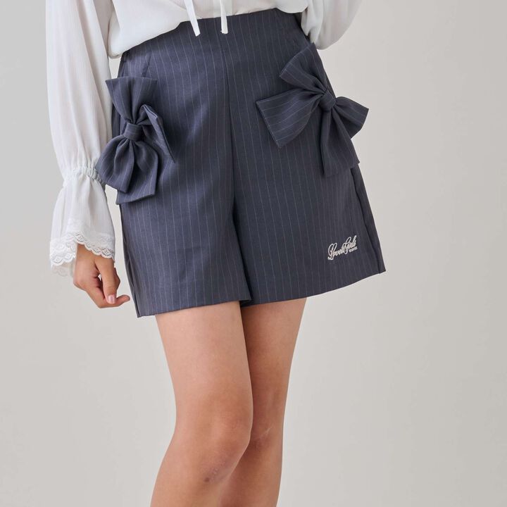 [Graduation Attire] High-Waist Ribbon Shorts,Multi color, medium image number 0