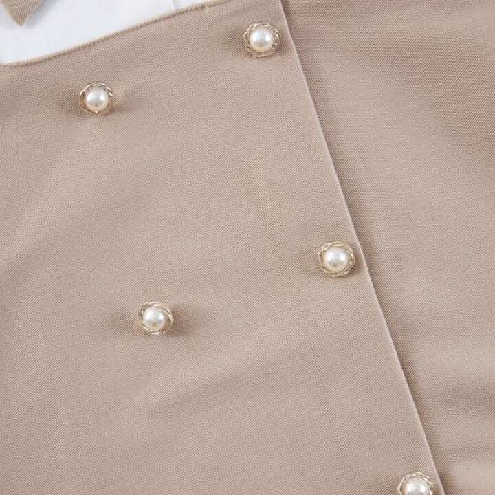 KP Layered One-Piece Dress with Ribbon [100-140],Beige, medium image number 14