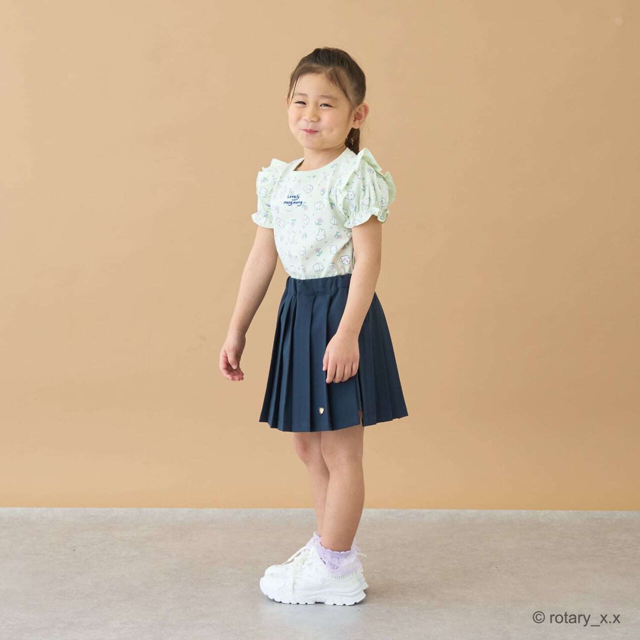 100% Cotton Lovely Monmon Quick-Dry UV Puff Sleeve All-Over Print T-Shirt,Yellow green, large image number 19