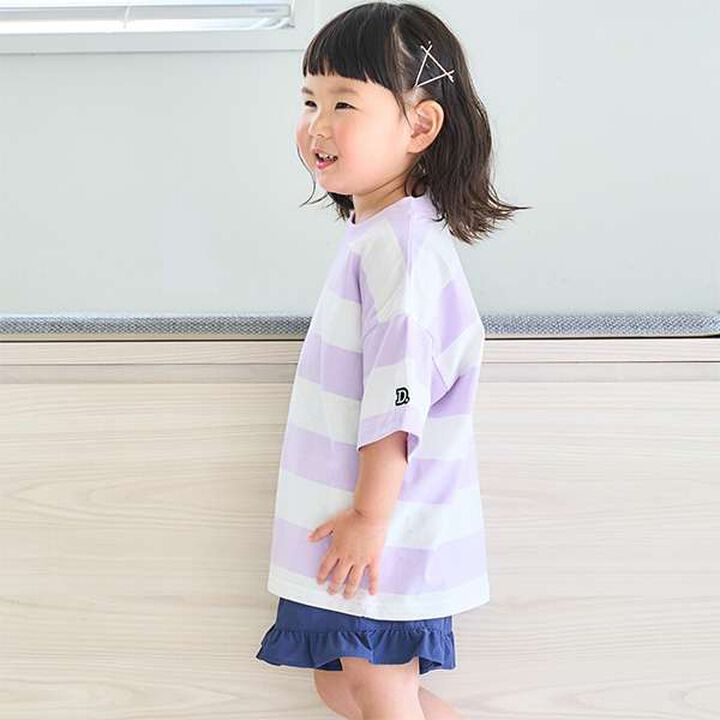 [100% Cotton 365D.] Assorted Stripe Wide Half T-Shirt,Emerald green, medium image number 6