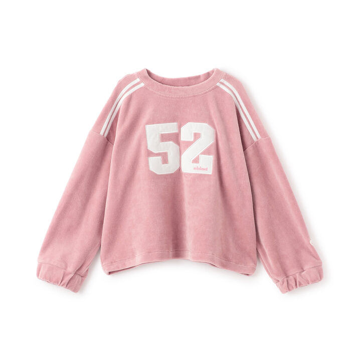 Short Velour Sweatshirt,Pink, medium image number 7