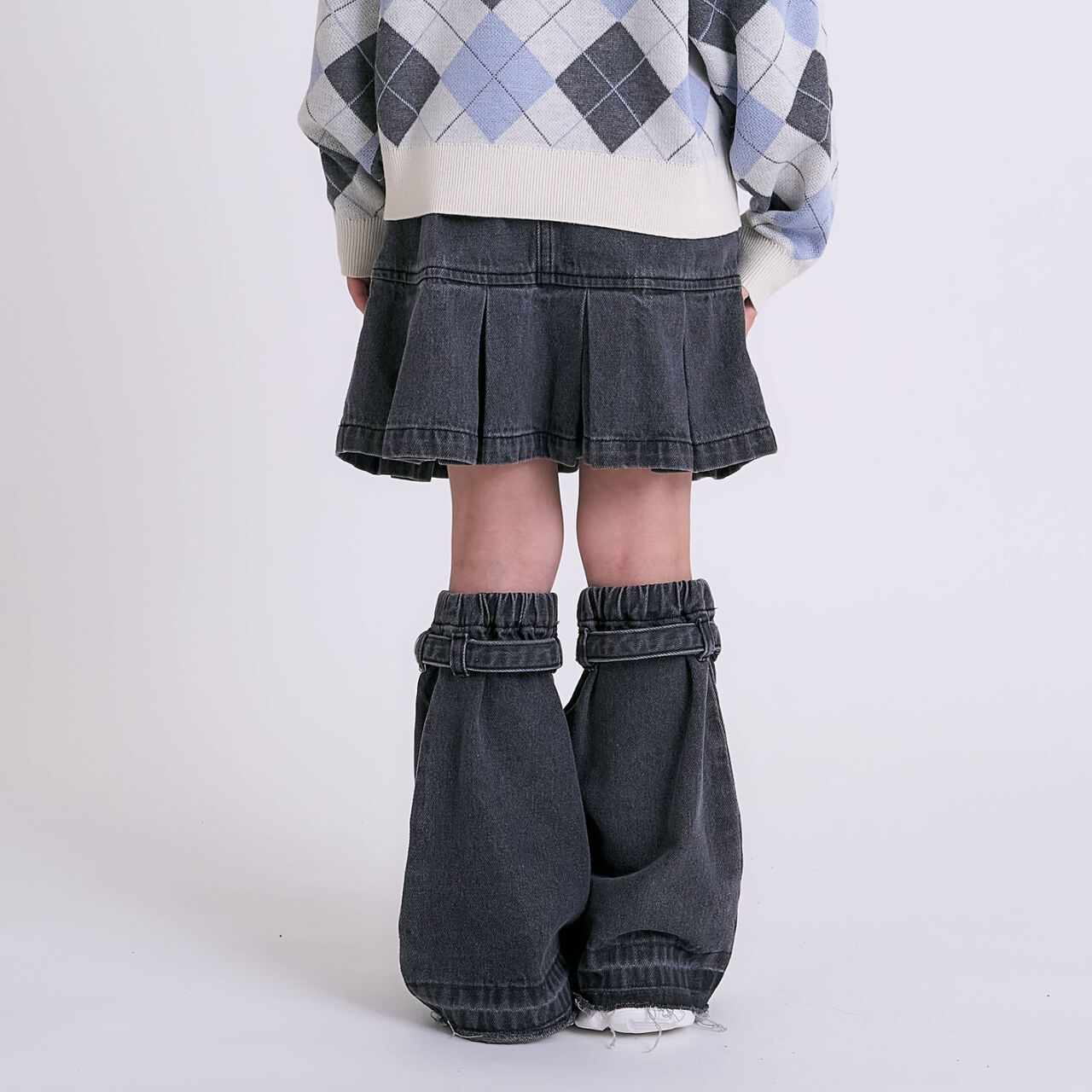 Box Pleat Skirt / Denim,Blue, large image number 11