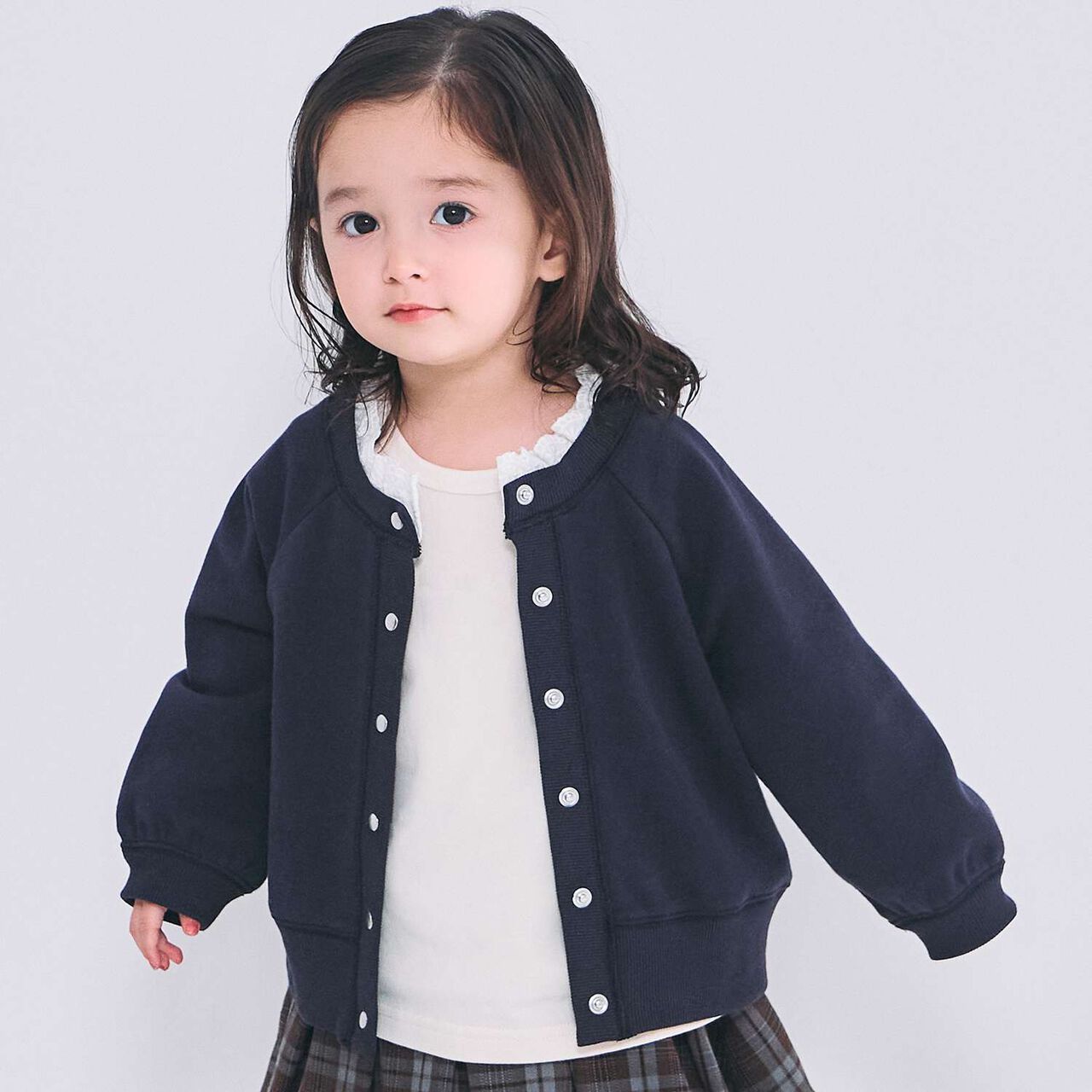[Parent-Child Matching] Lace Collar 2WAY Cut Cardigan,Beige, large image number 11