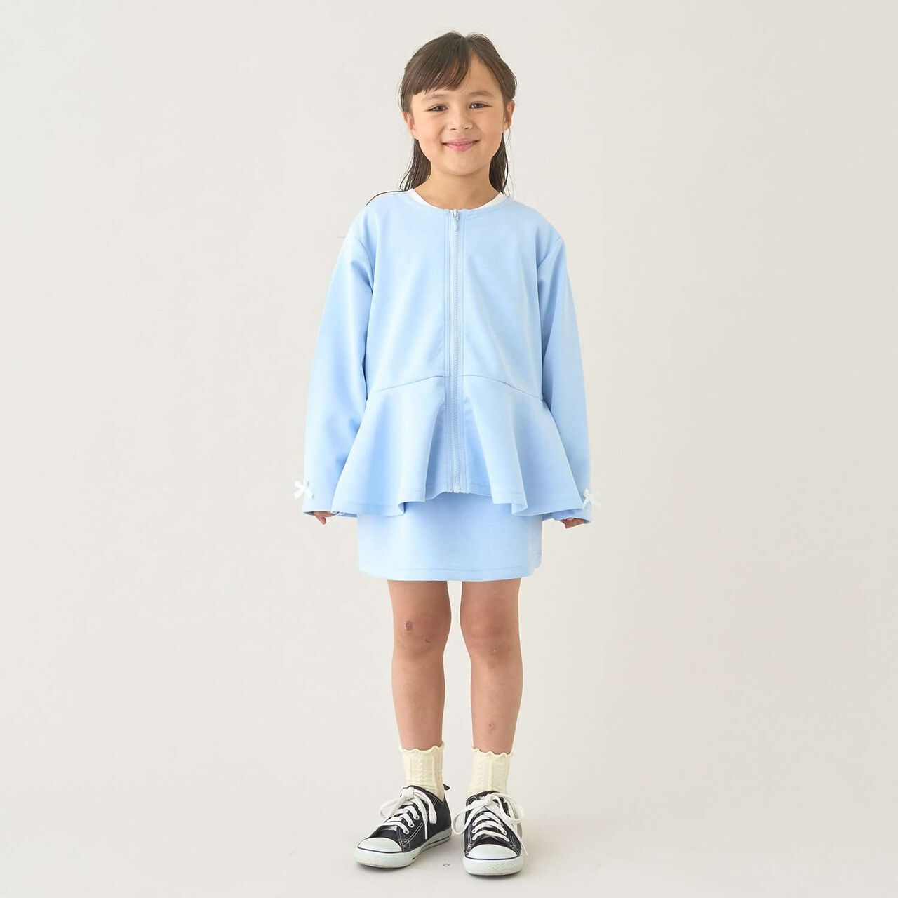 [School-Ready] Puff Sweat Peplum Full Zip-Up,Ivory, large image number 15