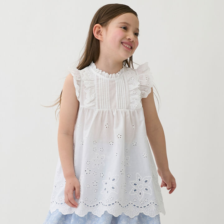 [Link] Overlace One-Piece Romper,Pearl white, medium image number 4