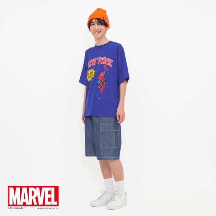 [Adult Size Available] [MARVEL] Spider-Man College Logo Big T-Shirt,White, medium image number 3