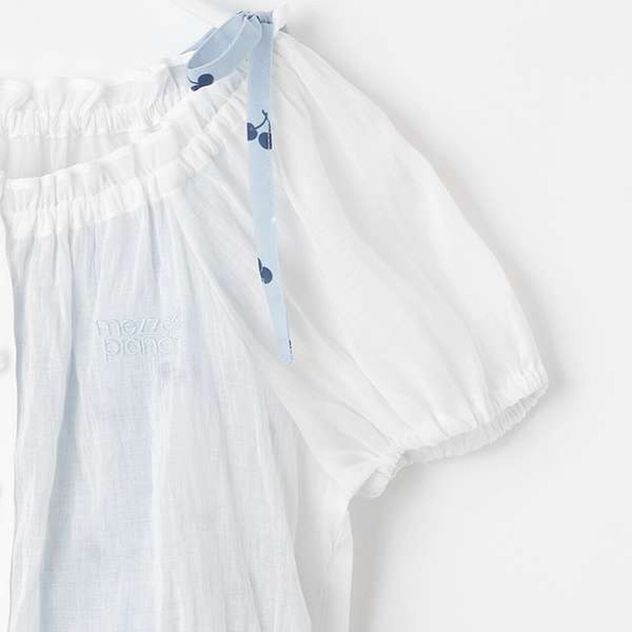 Blouse & Cherry Pattern Camisole One-Piece Dress Set,Black, large image number 5