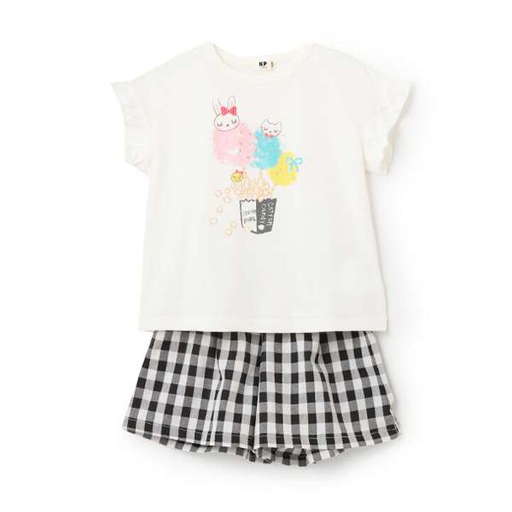 3 Pattern Sweets Mimi Print T-Shirt + Culottes Set,Lavender, medium image number 13