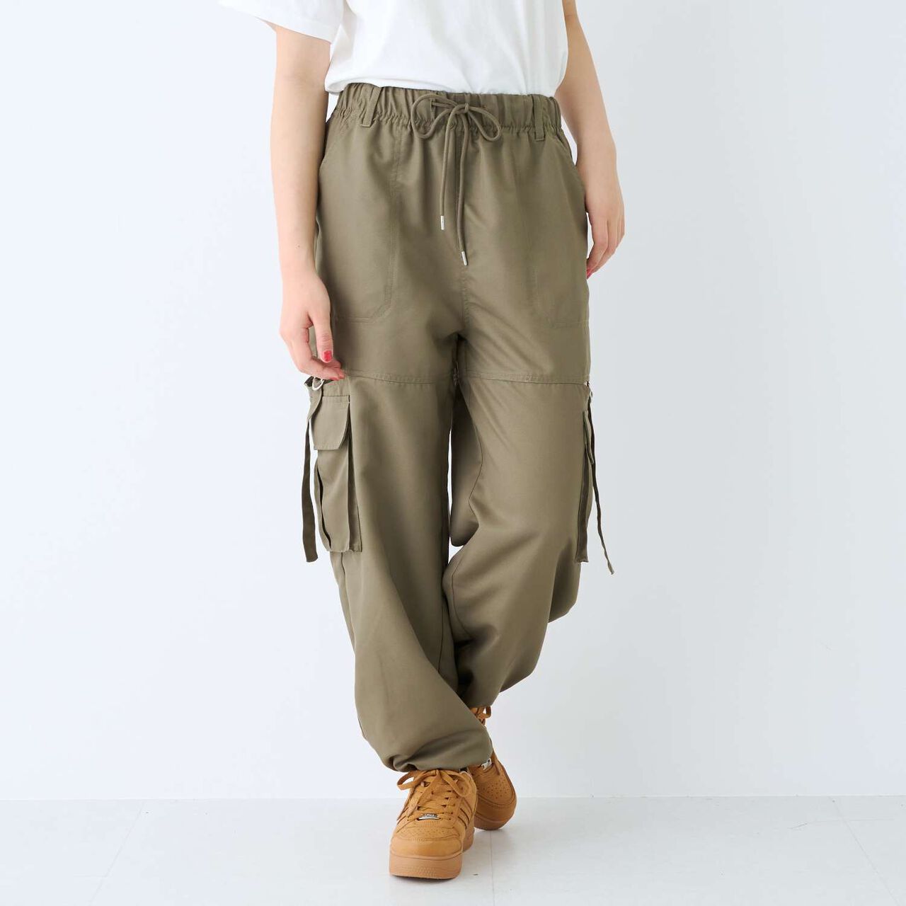 [LTXC / Quick-Dry Absorbent / Comfort] Slit Belt Cargo Pants,Khaki, large image number 2