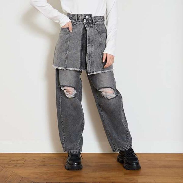 [LTXC] 2 WAY Wrap Skirt,Blue, medium image number 9