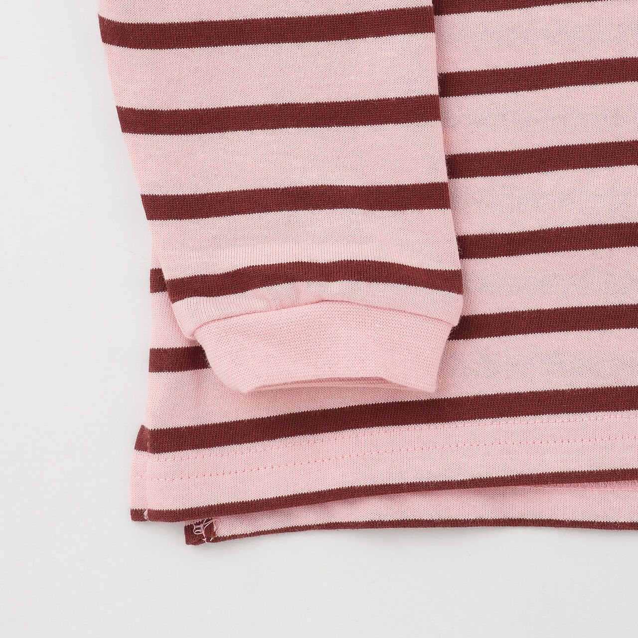 Stripe Polo Collar Long-Sleeve T-Shirt,Ivory, large image number 10