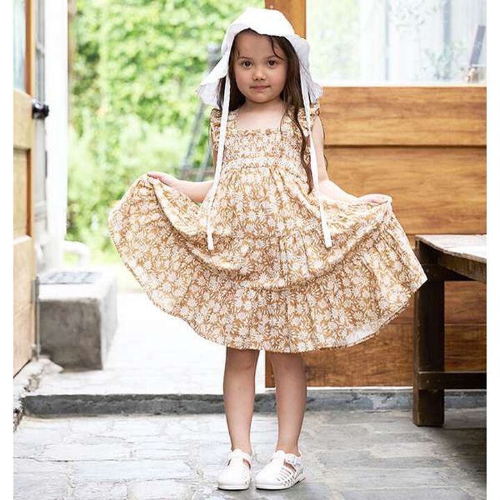 [Link] All-Over Pattern Shirred One-Piece Dress (Kids Size),Light beige, medium image number 5