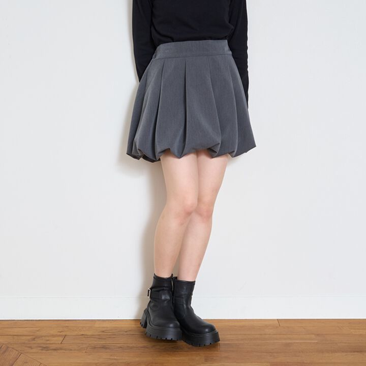 Balloon Tuck Skirt with Shorts,Gray, medium image number 0