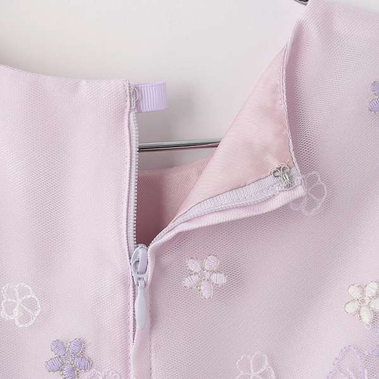 Flower Embroidery Tulle Dress,Lilac, large image number 4