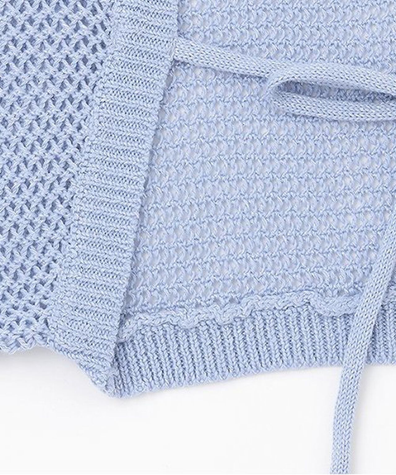 Mesh Ribbon Cardigan,Blue, large image number 6