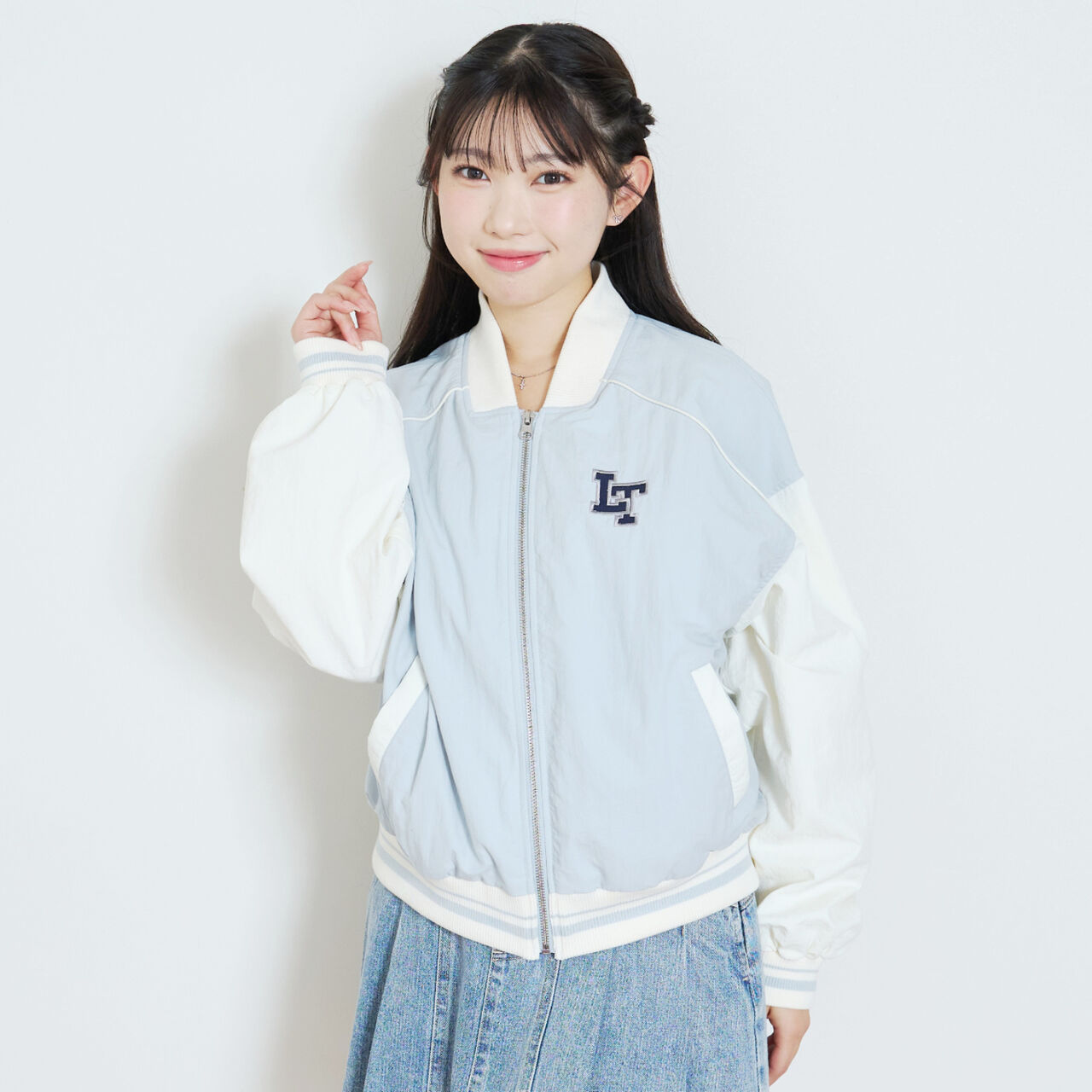 LTXC Water-Repellent Padded Varsity Jacket,Gray, large image number 7