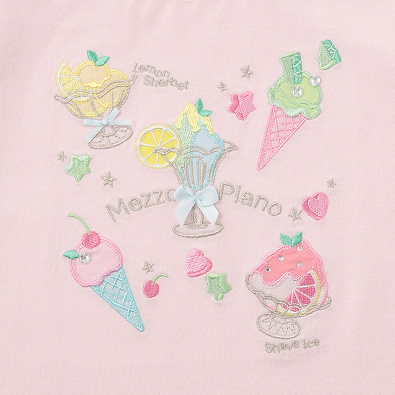 Fruit Sorbet Appliqué Short Sleeve T-Shirt,Off white, large image number 3