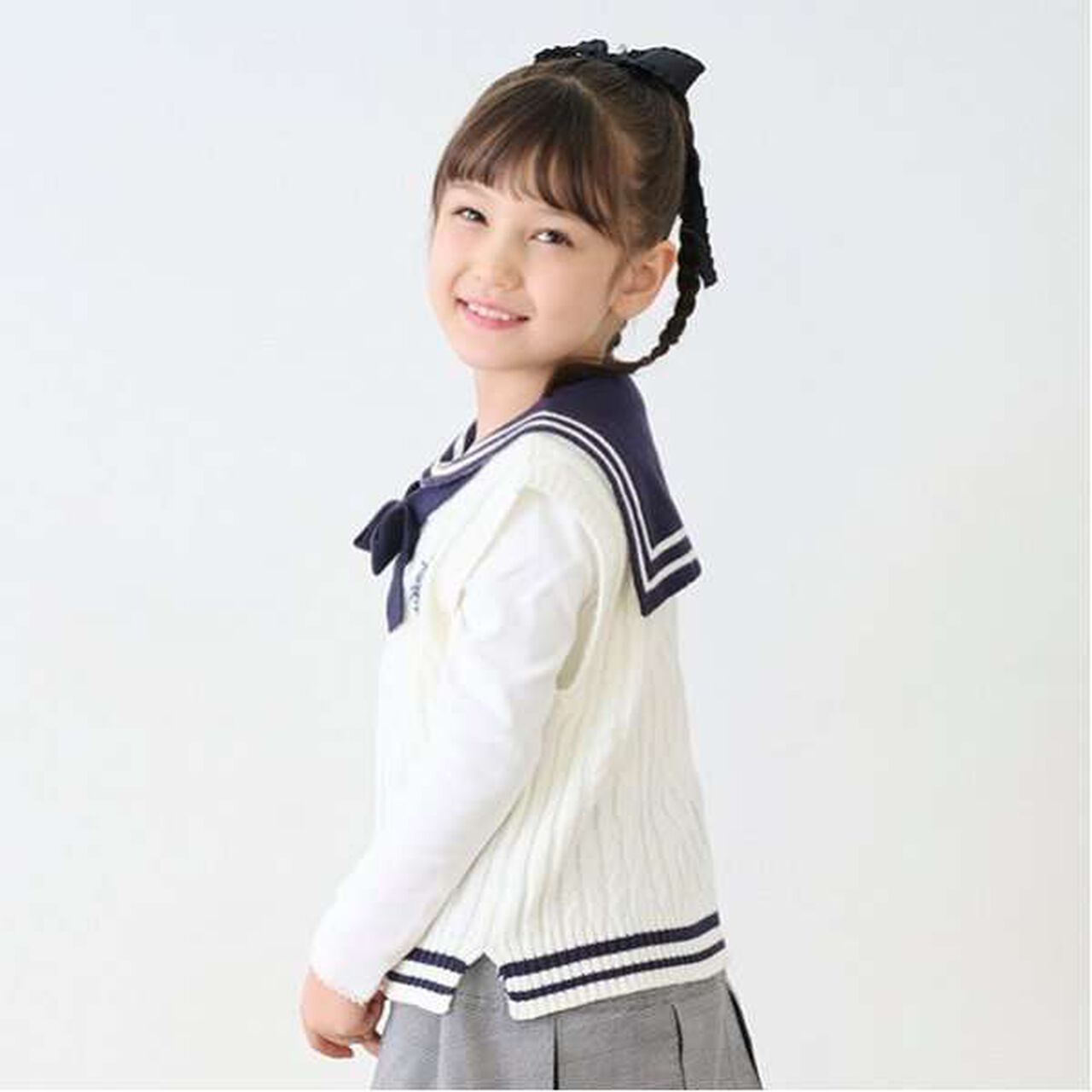 Sailor Knit Vest & Long-Sleeve T-Shirt Set,Off white, large image number 10