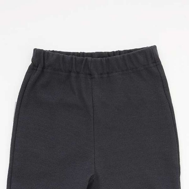 Anti-Stain Hem Frill Ribbed Pants,Charcoal gray, medium image number 18