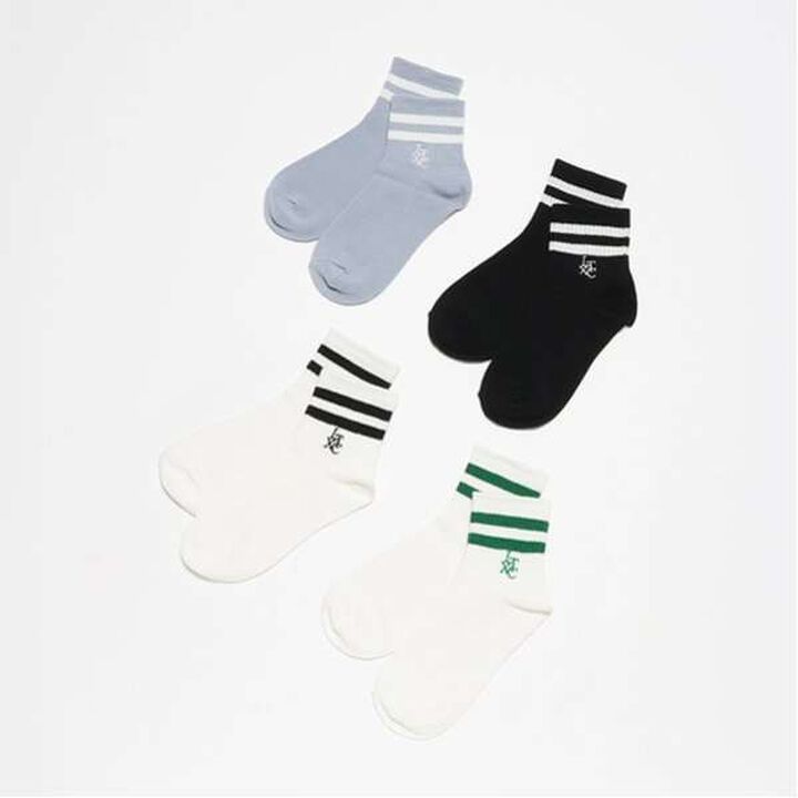Embroidered Line Ankle Socks,Off white, medium image number 4