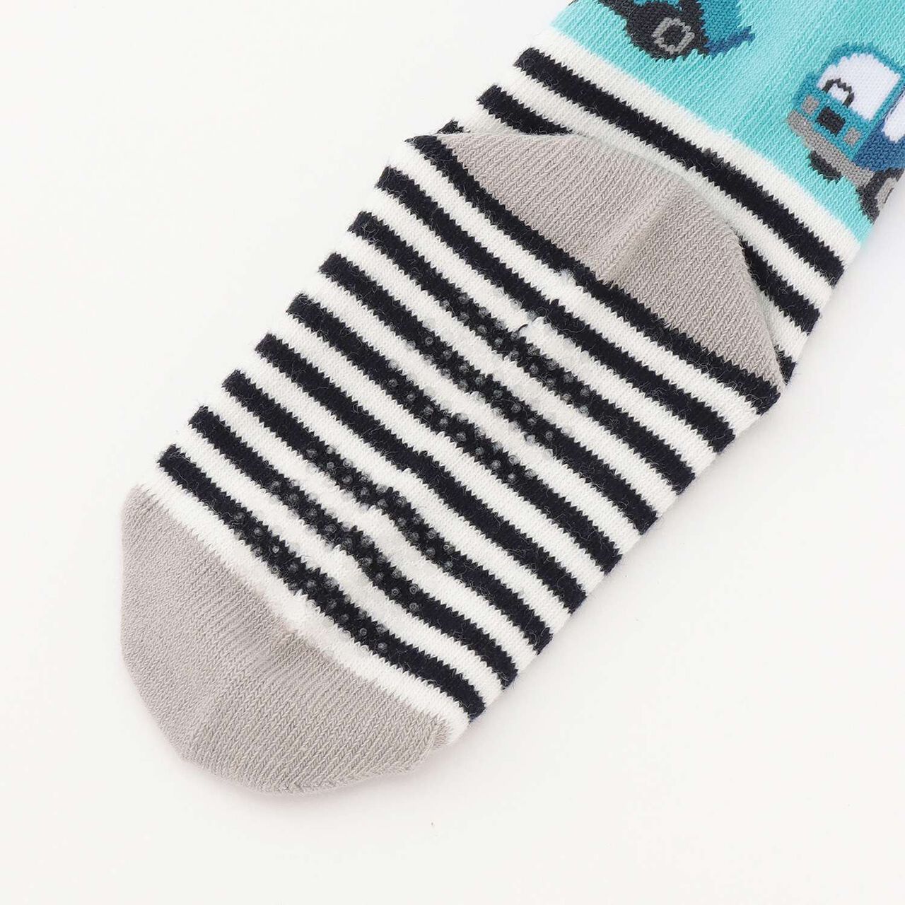 Work Vehicle Stripe Crew Socks,Top gray, large image number 3
