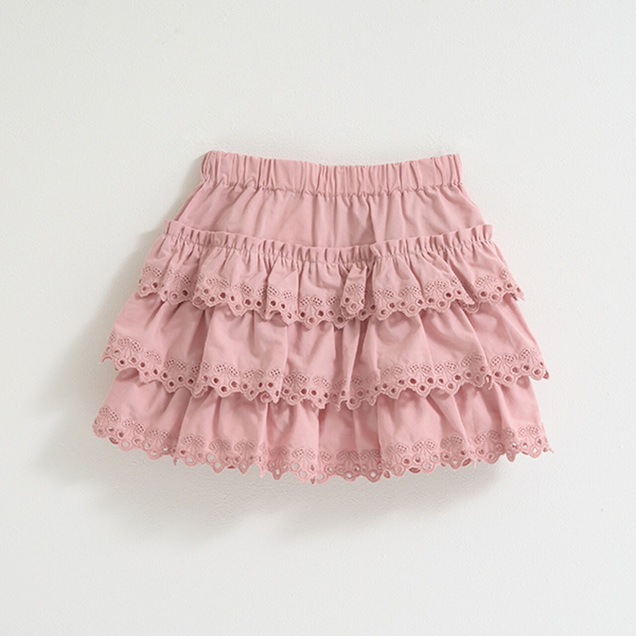 Cherry Cotton Lace Tiered Skirt with Shorts,Ivory, large image number 11